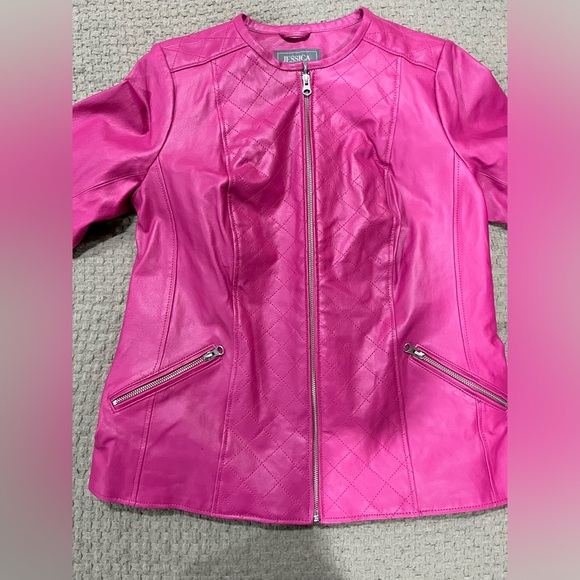 Vintage Pink leather jacket - Picture 3 of 8